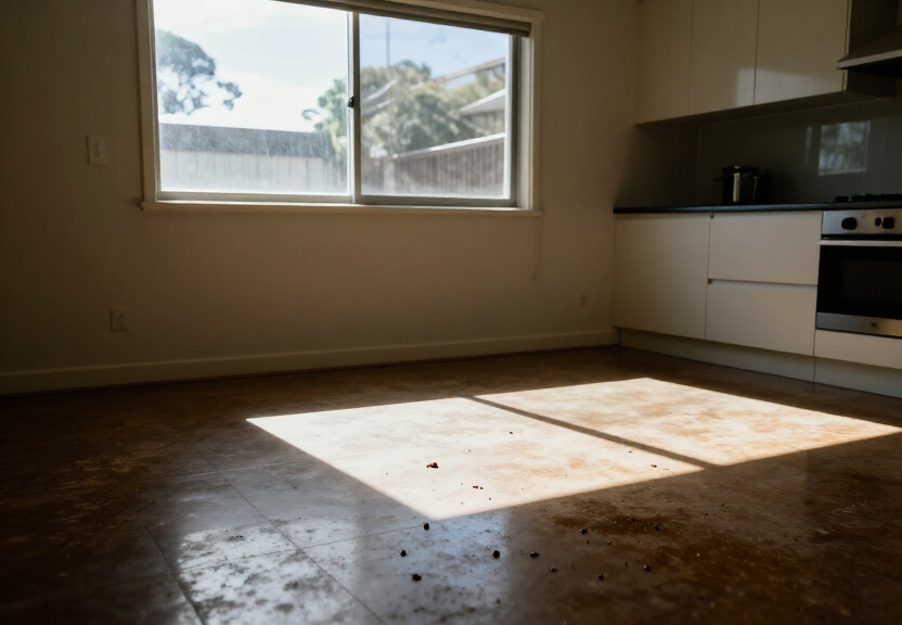 Rat infestation in an Erskineville kitchen before treatment